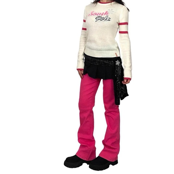 2000s South Pole white and pink embroidered Sweater - Picture 6 of 6